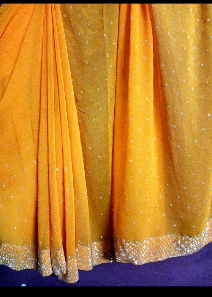 Women&#39;s Georgette Saree.. 🧡