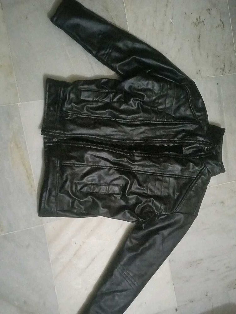 Black Leather Look Jacket