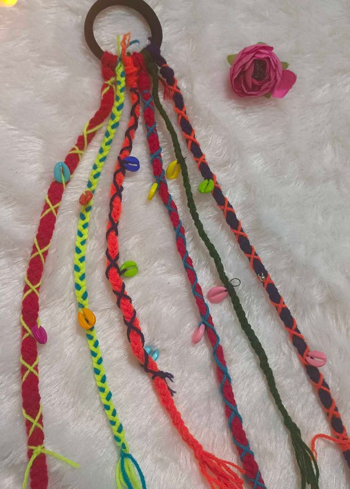 (Garba)Braided Hair Tie with Shells