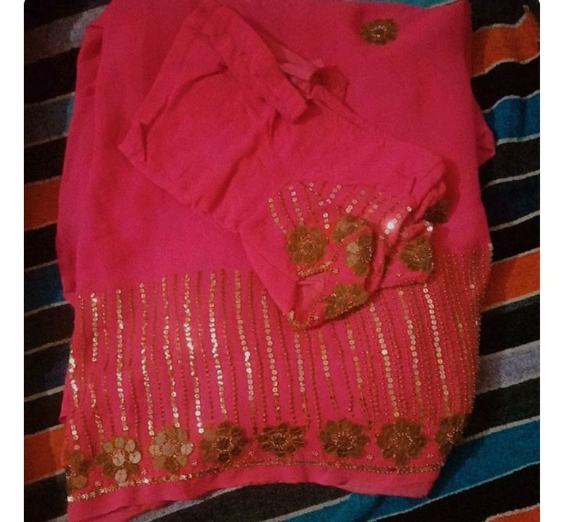 Saree With Stitched Blouse