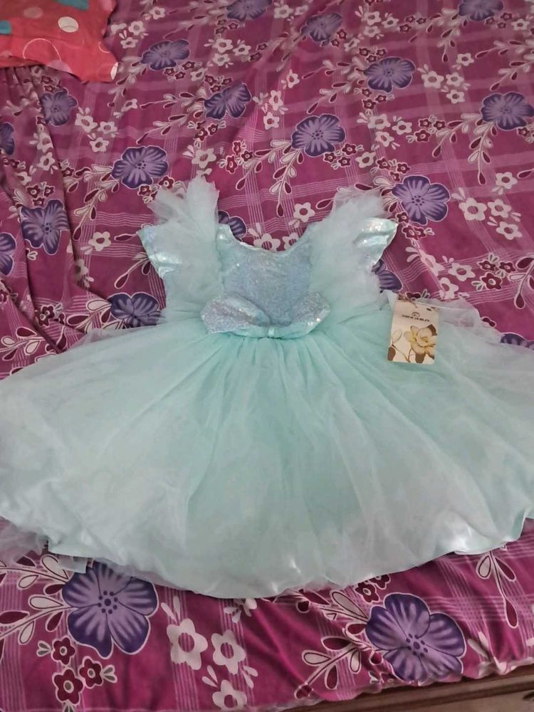 Baby Blue Sequin Tulle Dress