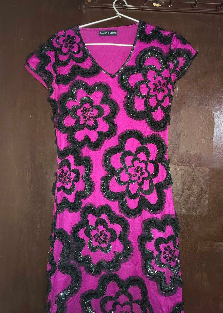 Pink Floral Party Dress