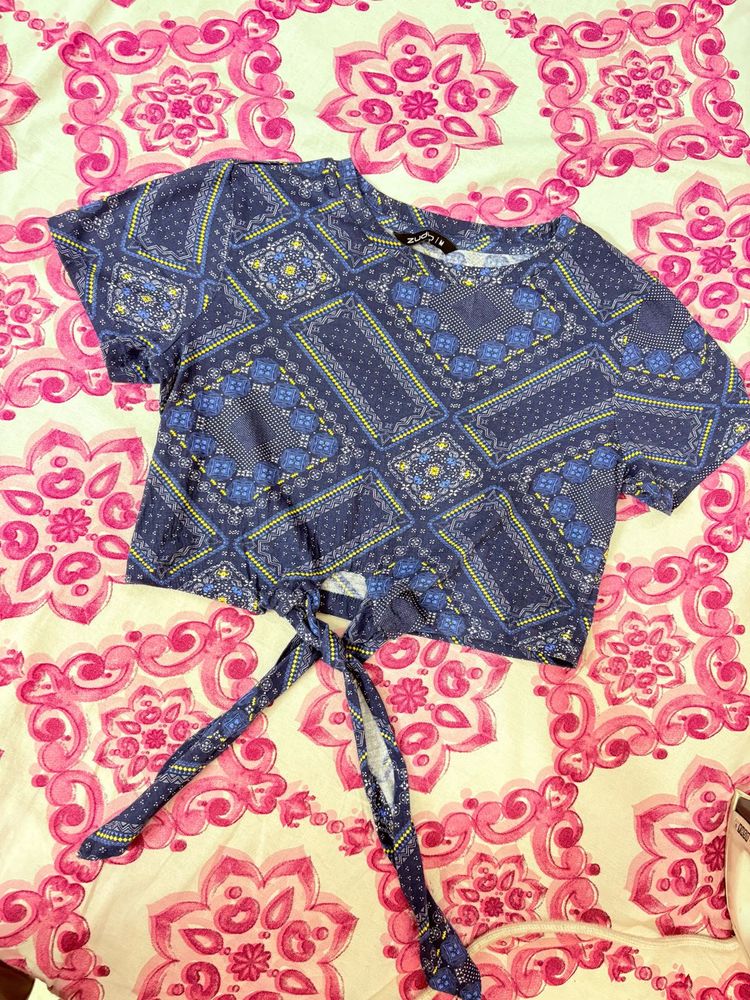 Zudio Crop Top With Tie