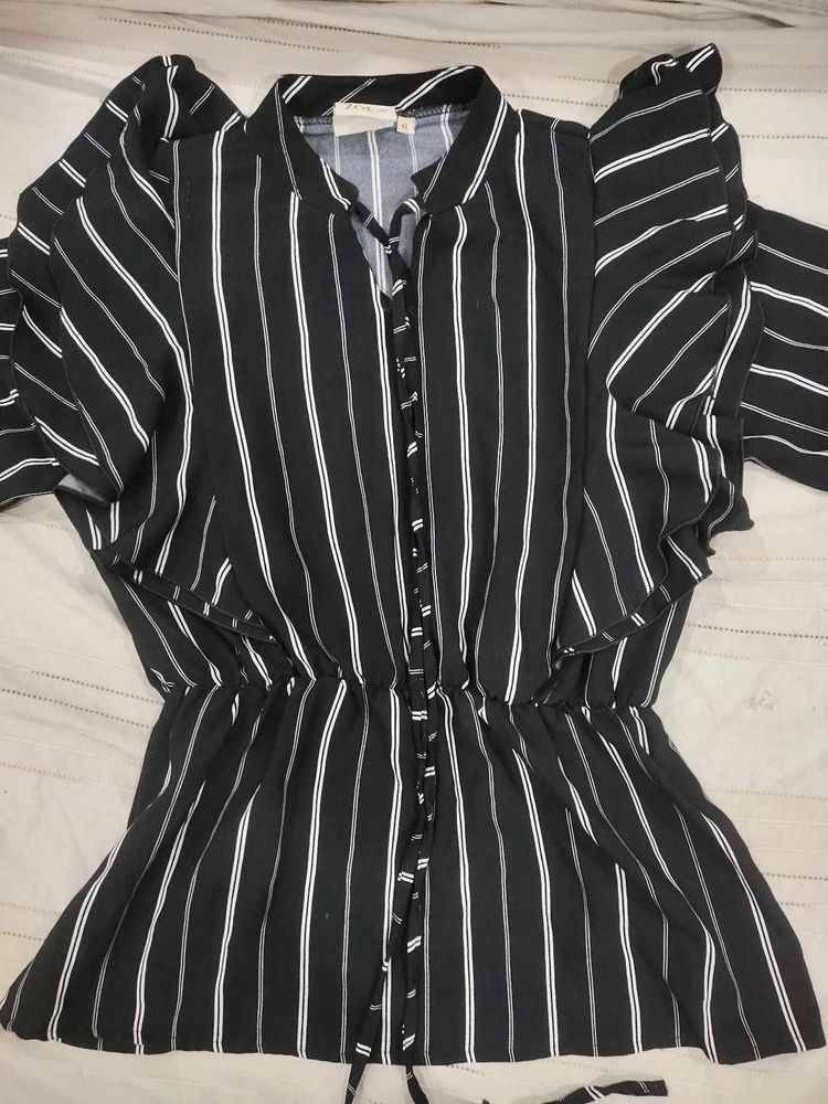 Striped Button-Down Top