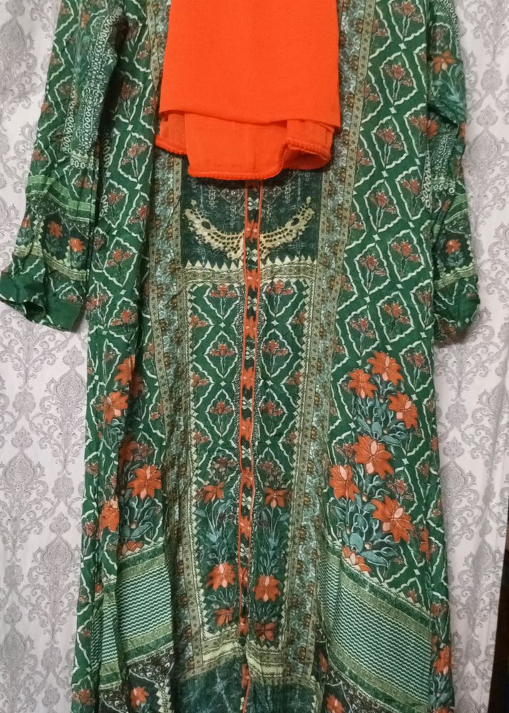 Shiffon Kurta Leggings And Duptta Set