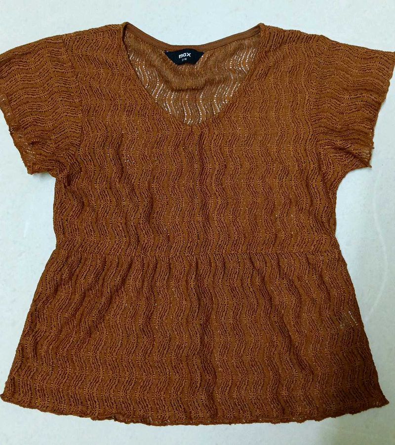 Brown Knit Top