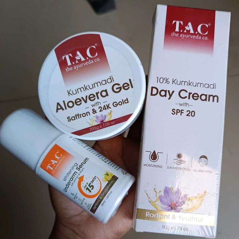 T.A.C DAY CREAM, ALOE VERA GEL &amp; UNDERARM SERUM