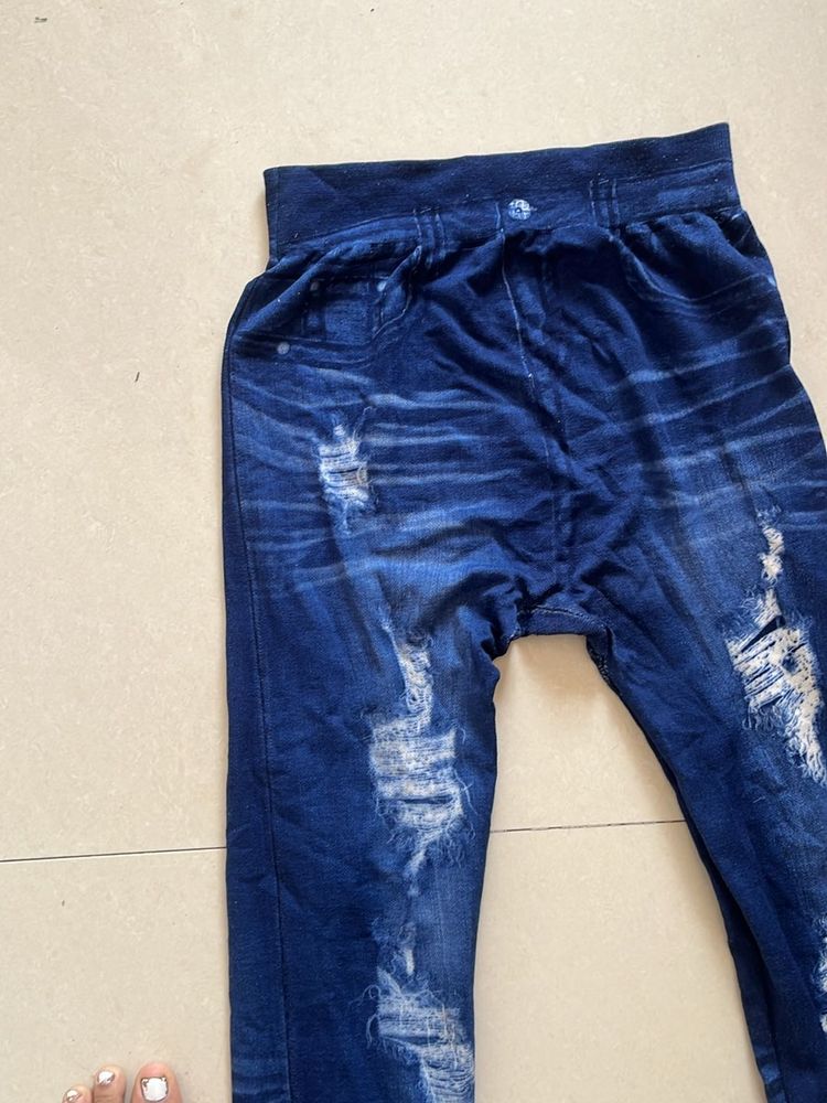 Denim Look Leggings! Size S