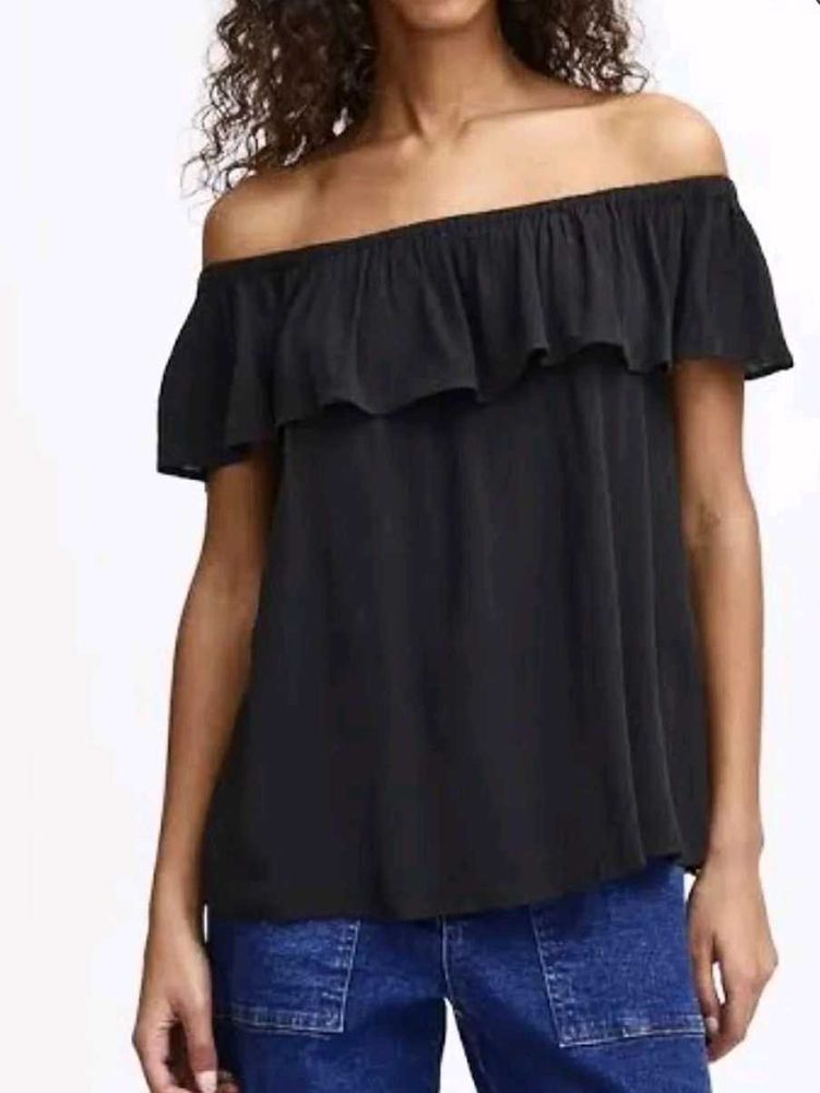 Zara Dupe Black Off shoulder Top