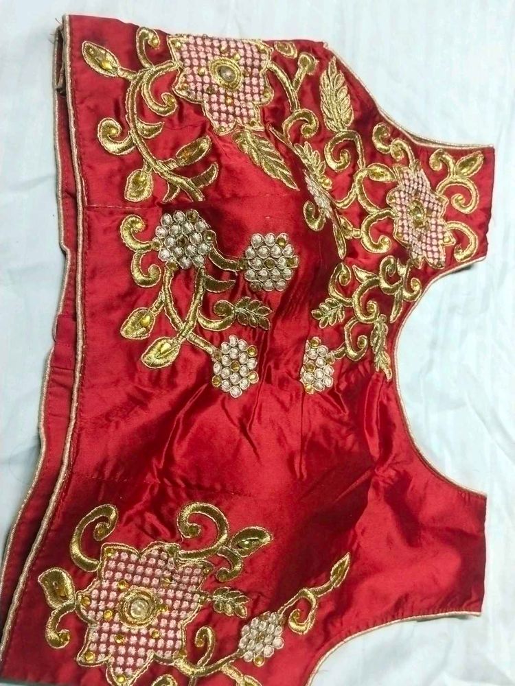 Red Embroidered Blouse