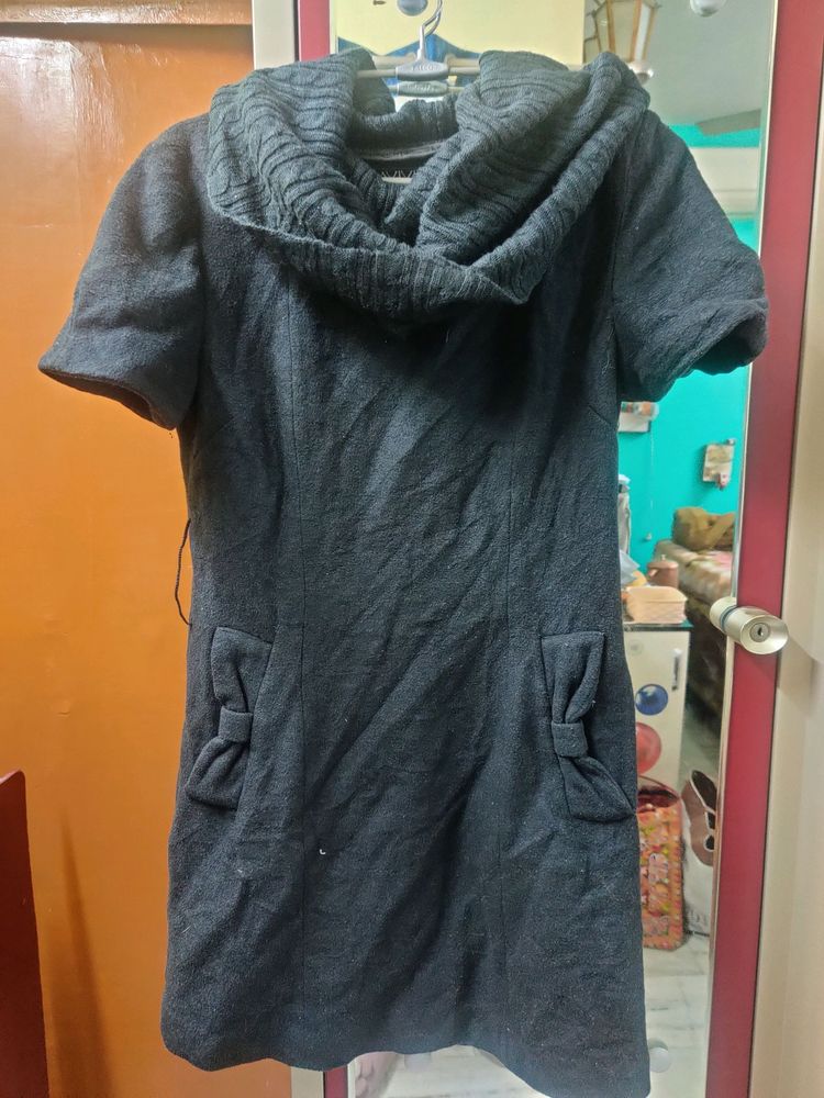 woolen highneck dress