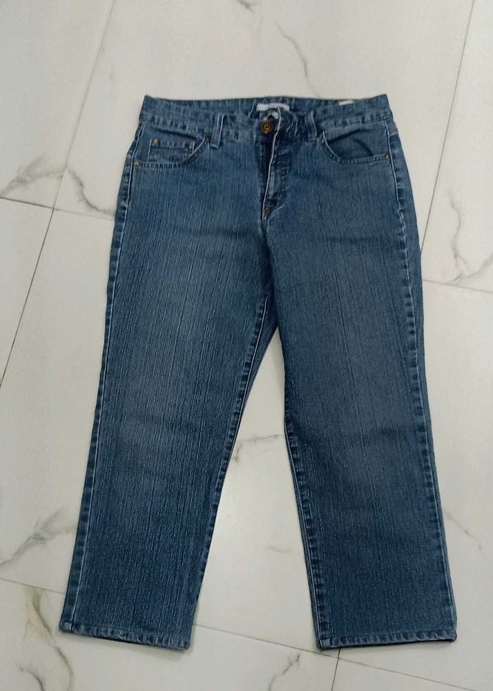Blue Denim Capri Jeans