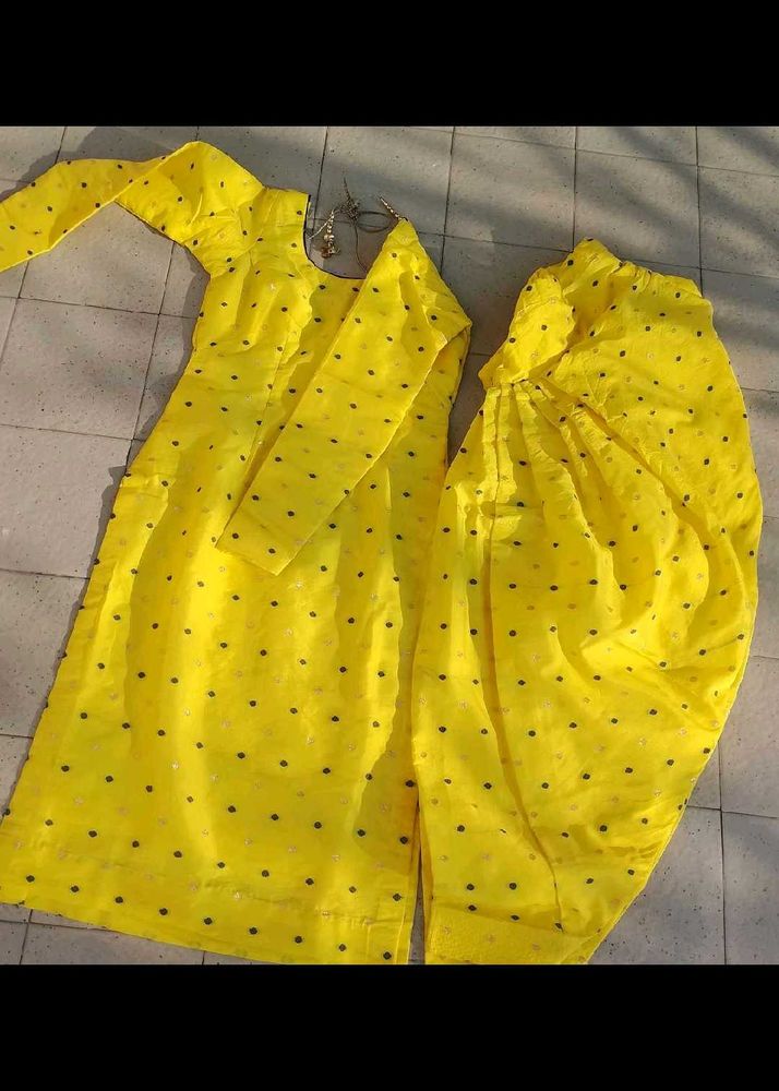 🔥Girls Yellow Salwar Suit patiala