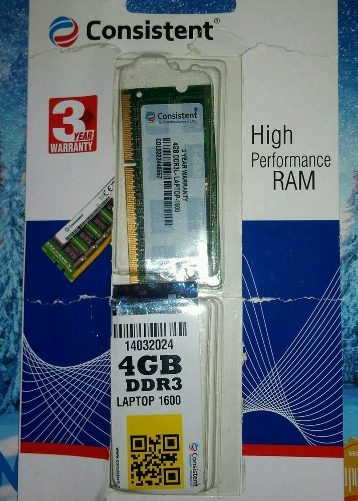 Consistent 4GB DDR3 Laptop RAM, 1600Mhz