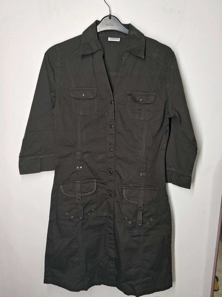 Cute Brown Shirt Dress