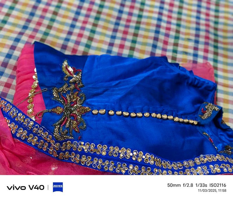 embroidery  girls gown with attached dupaataa