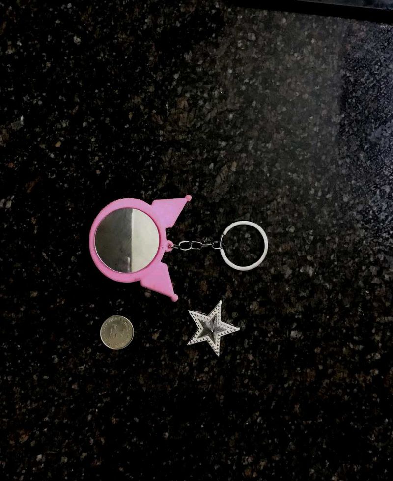 Key chain With Mirror, Decorating Star, UAE Coin