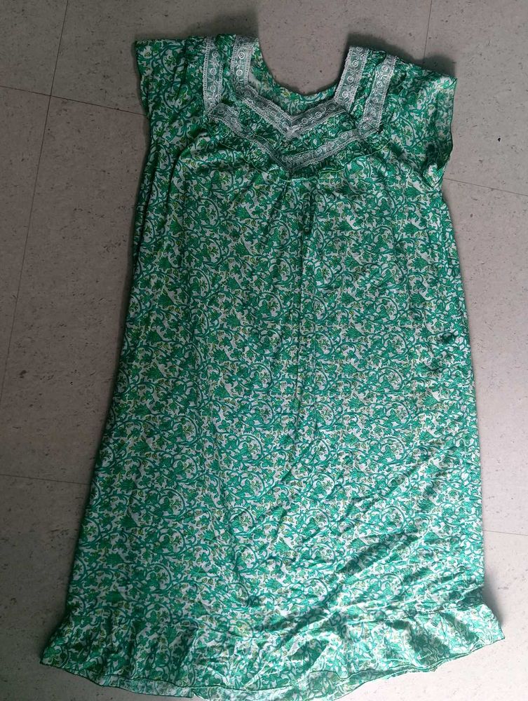 Green Floral Nightgown