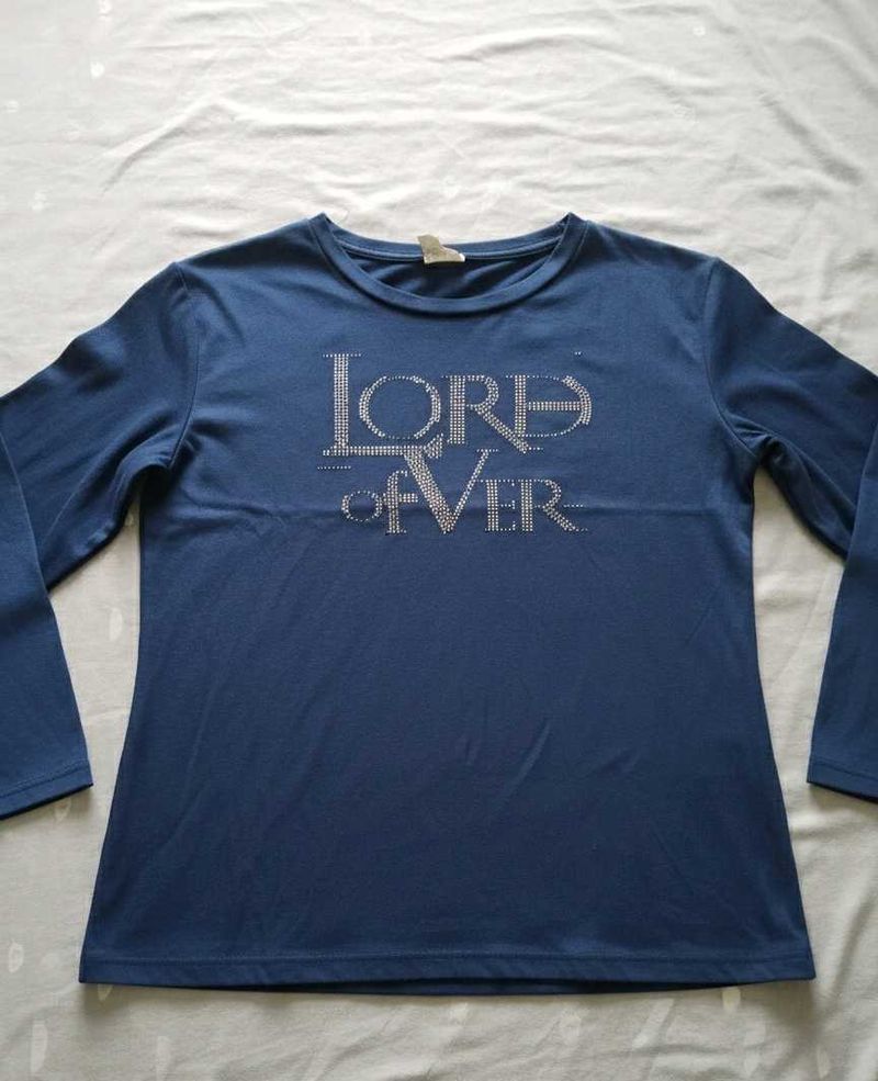Blue Long Sleeve Top