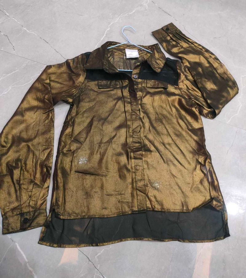 GOLDEN BLACK SHIRT TOP