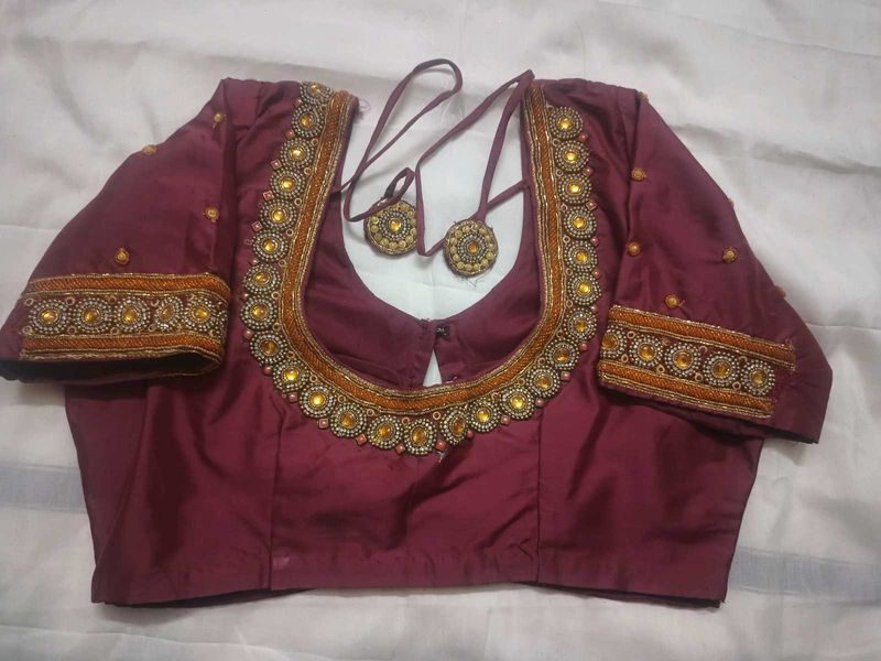 Embroidered Maroon Blouse