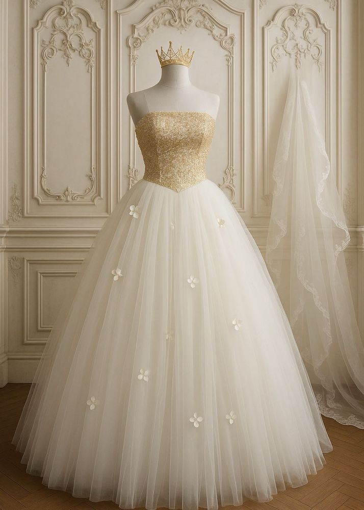 Gold &amp; Ivory Princess Gown