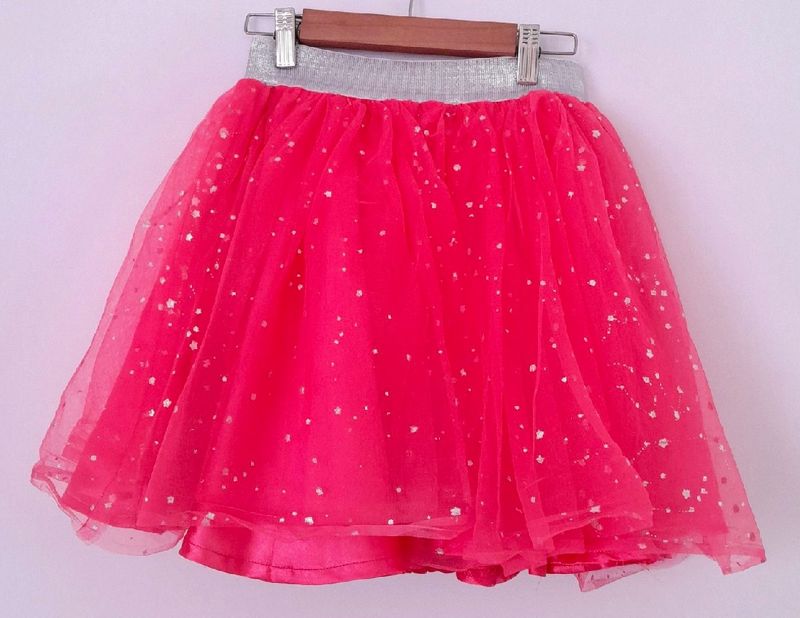 Partywear Pink Tutu Skirt For Girls-8 To 9