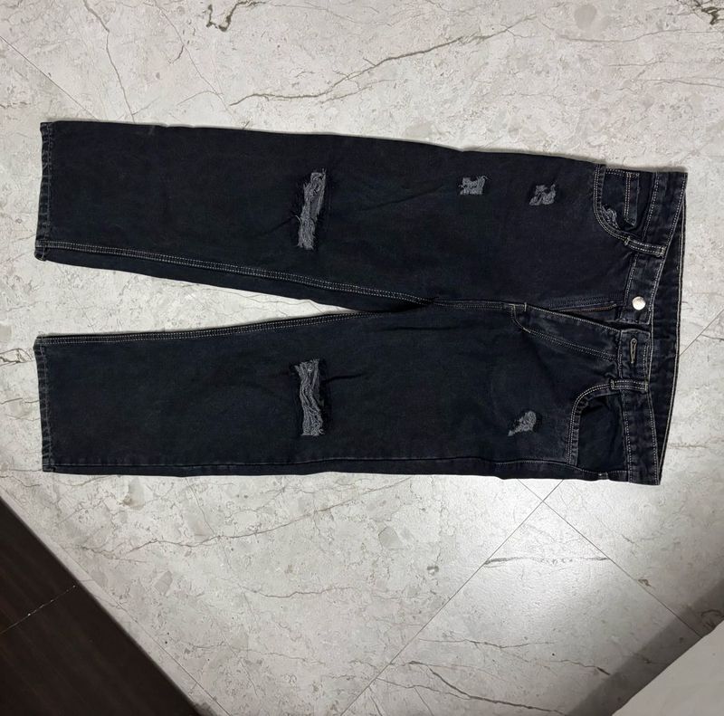 Distressed Black Jeans