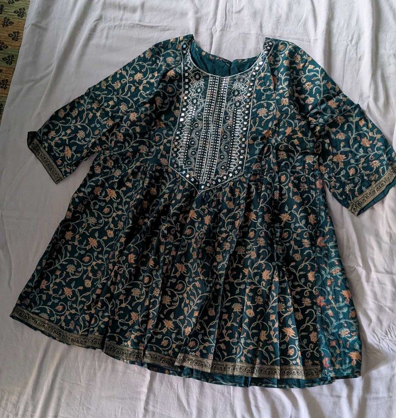 Elegant Green Sharara Kurta Set