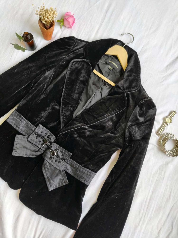 Embellished Velvet blazer jacket
