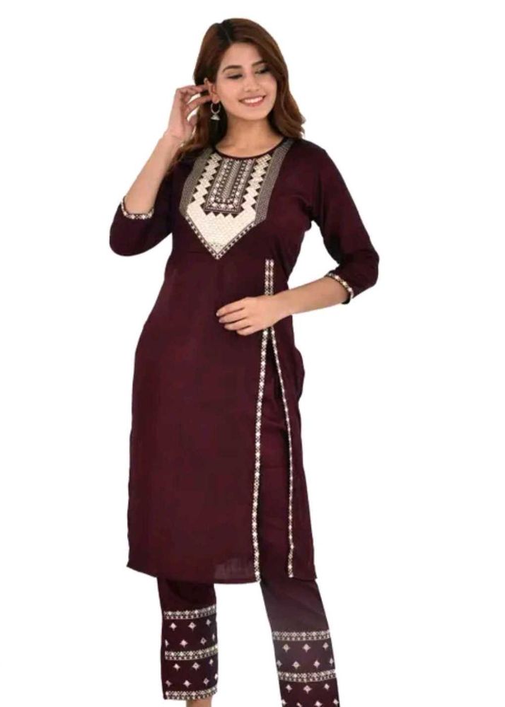 Kurta Set With Mirror Work And Embroidery