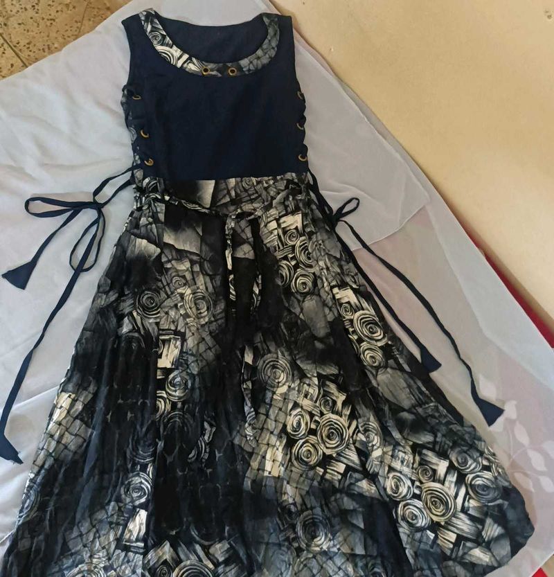 Abstract Print Midi Dress