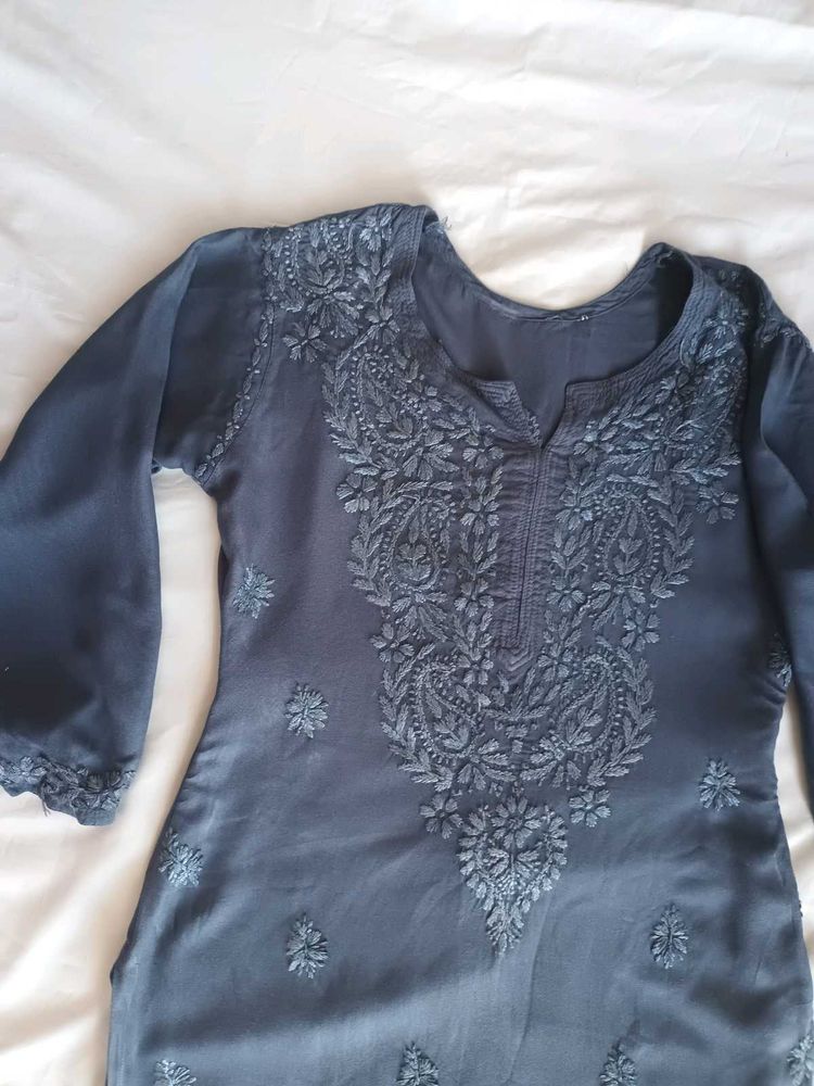 Mulmul Chikankari Handwork Kurta