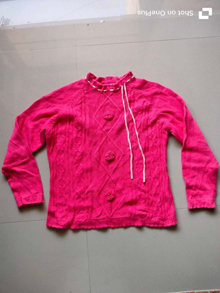 Flower Work Sweater