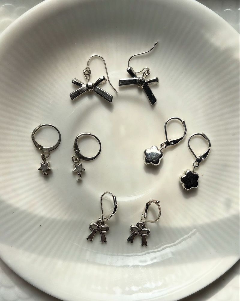 metal charm huggies