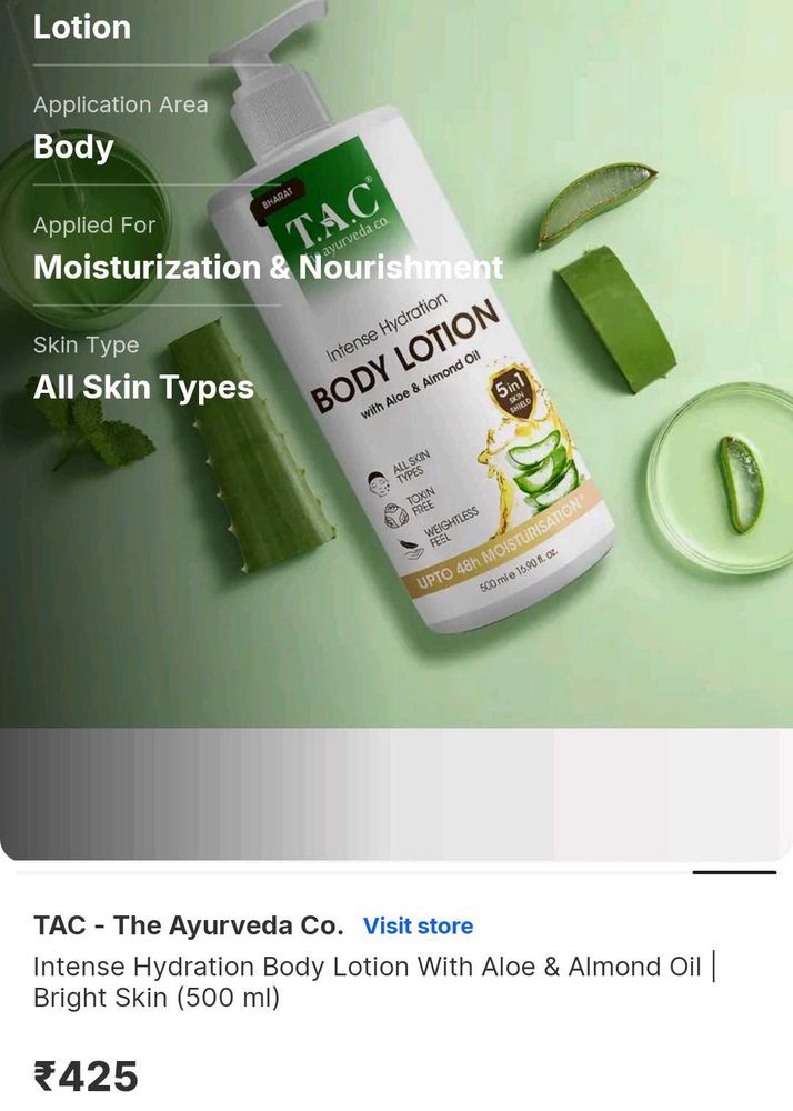 TAC Intense Hydration Body Lotion