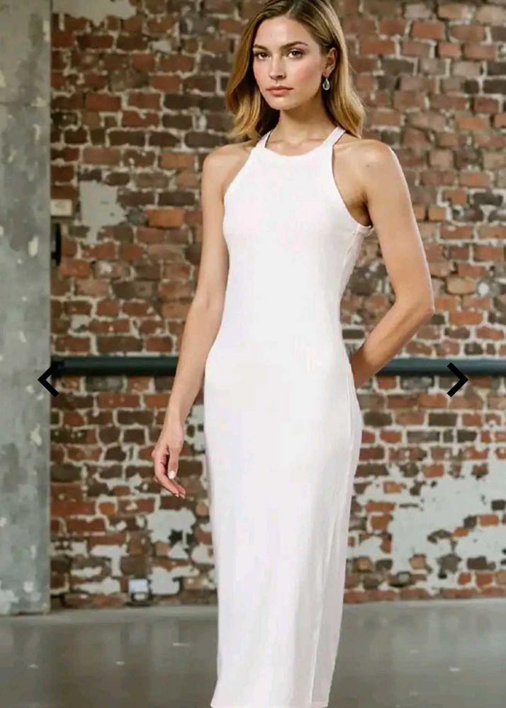 Very pretty Elegant White Midi Dress 😍