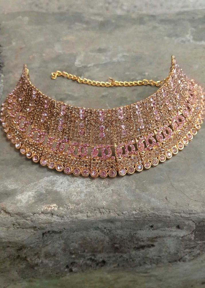 Elegant Pink &amp; Gold Choker