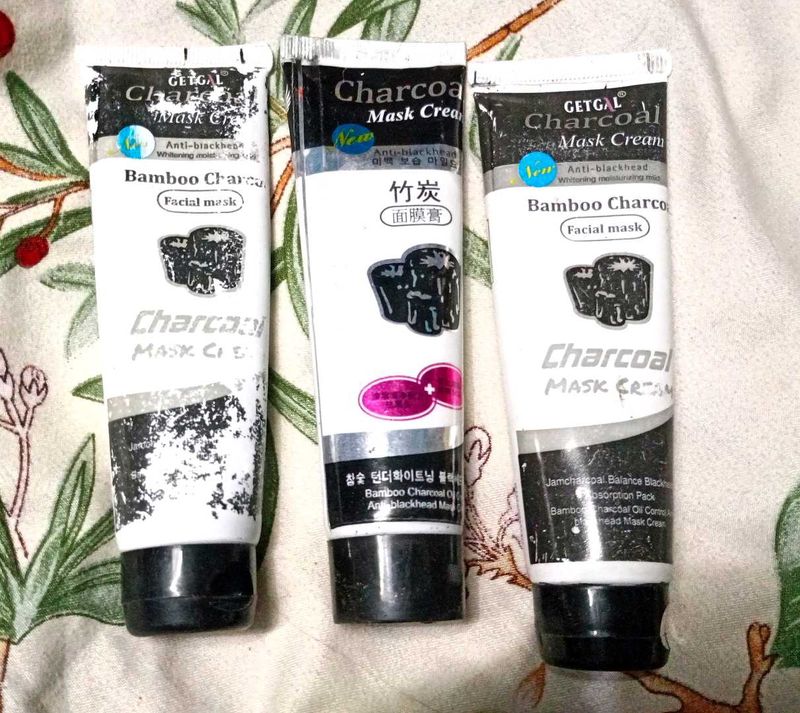 Charcoal Mask Cream Set Of 3