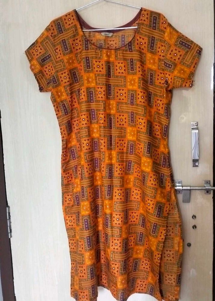 Beautiful Orange Colour Kurti