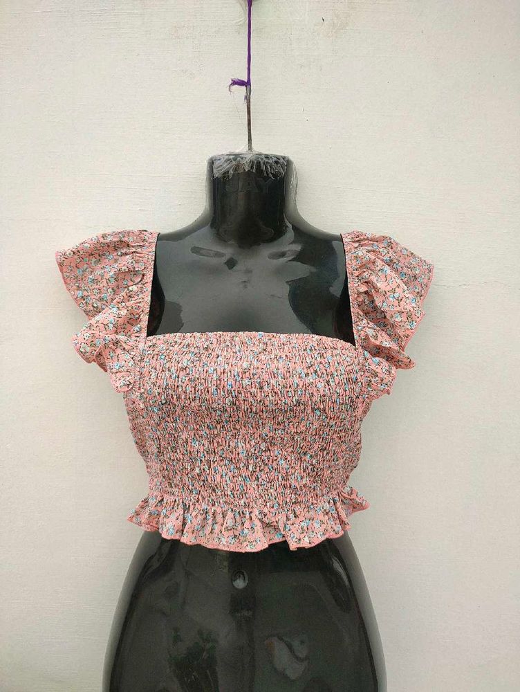 Pink Floral Cute Top🩷