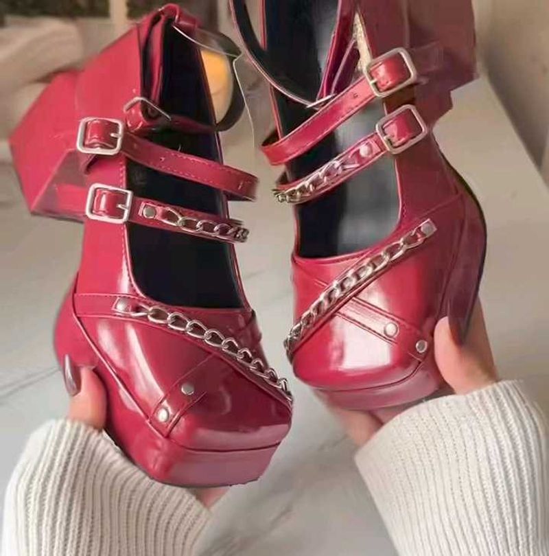 Red Platform Heels