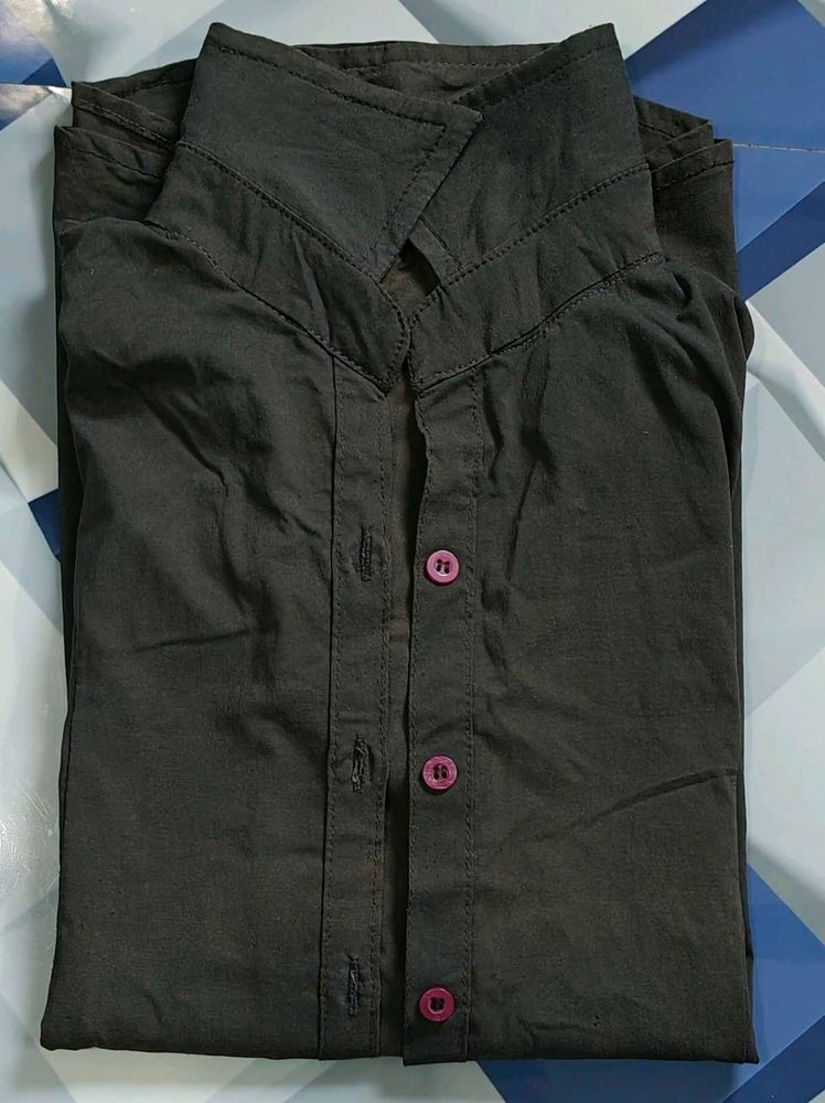 Purple Button-Down Shirt