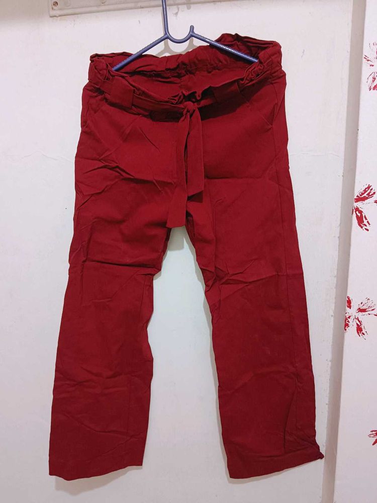 Red Casual Pants