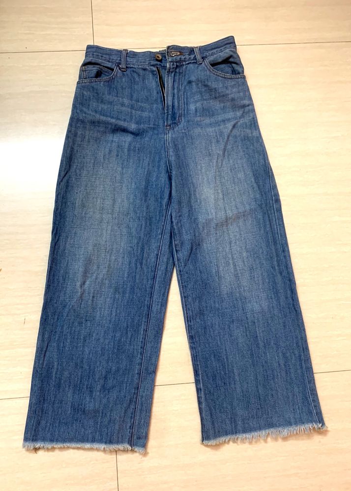 Women Regular High Rise Flared Blue Jeans