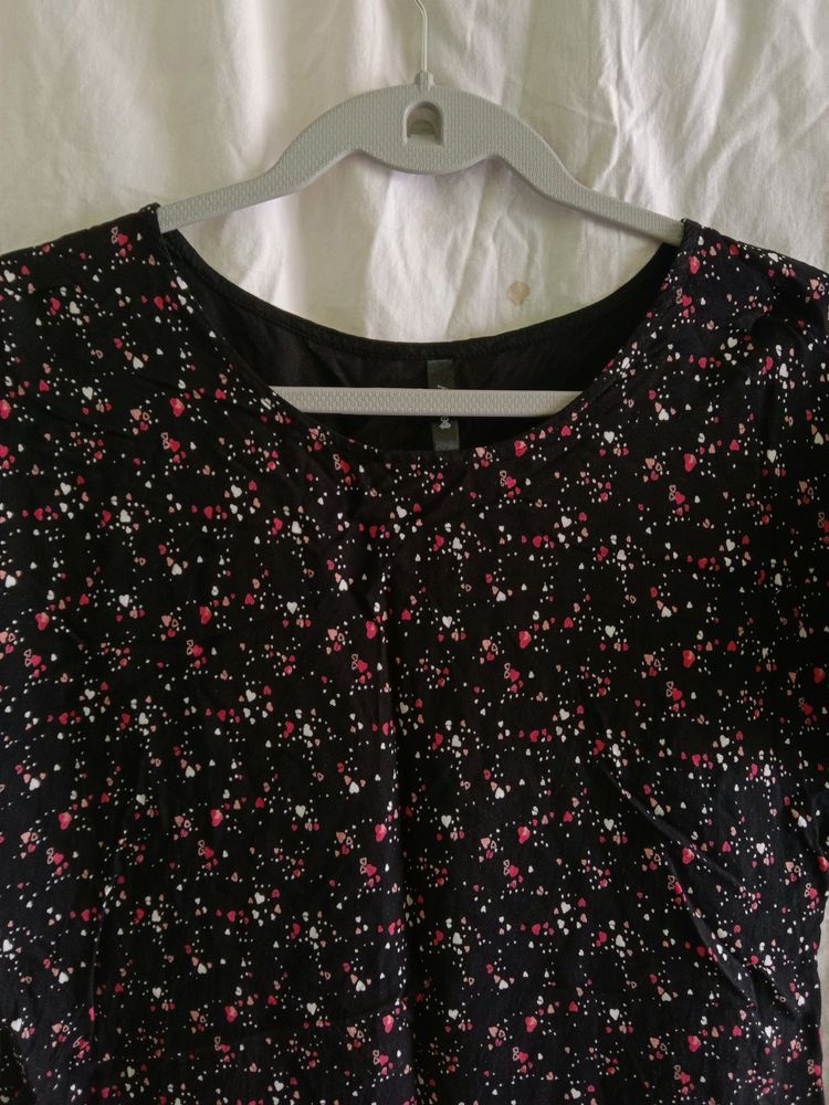 Easybuy Black Heart Print Top(Women)