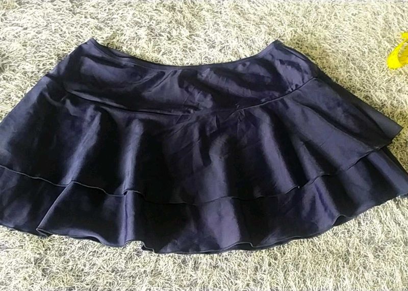 Navy Blue Tiered Skirt