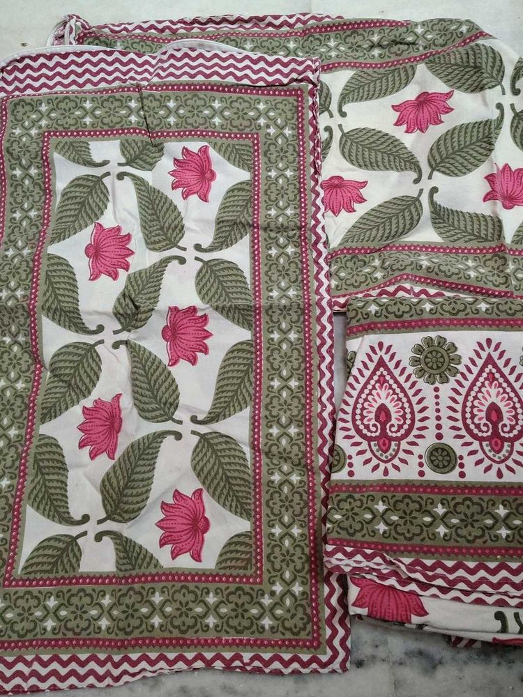 Ethnic Jaipur Cotton Bedsheet With Pillow Cover