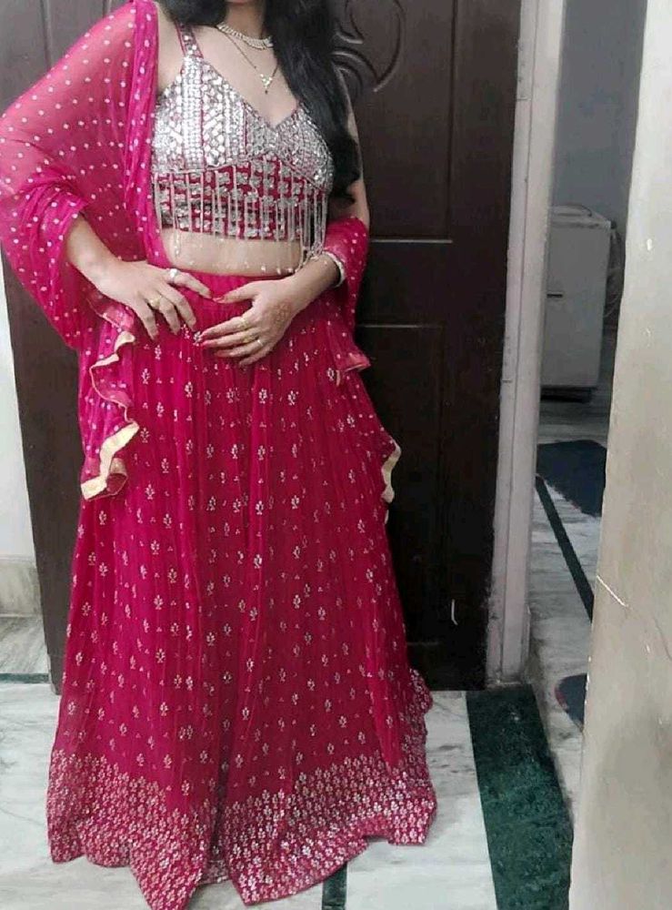 Pink Embellished Lehenga Choli
