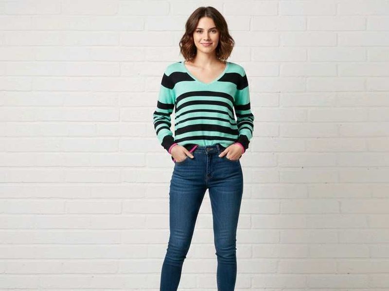 ✅🆕 BRAND NEW Striped V-Neck Knit Top🆕✅